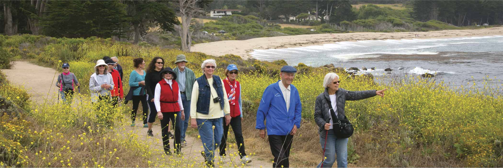 Carmel Foundation Walking Group walking near the ocean
